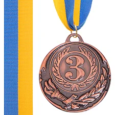 Медаль спортивная с лентой SP-SPORT ZING C-4334 (Бронзовый)