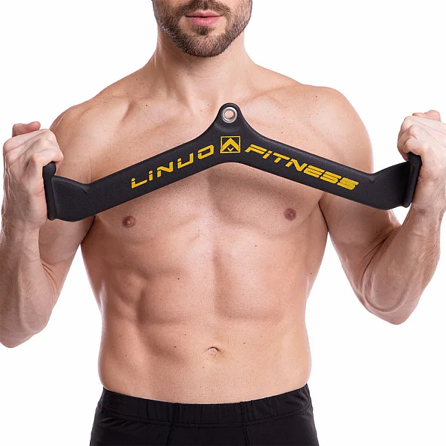 Рукоятка для тяги со средним хватом Mide Grip нескользящее покрытие LINUO FITNESS TA-3700-56 54см