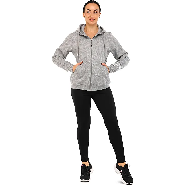 Спортивная кофта
 женская на молнии с капюшоном JOMA

 URBAN STREET 902423-150 см
 см (Светло-серый)