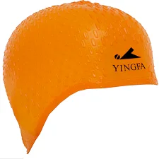 Шапочка для бассейна силиконовая на длинные волосы YINGFA C0061 (Оранжевый)