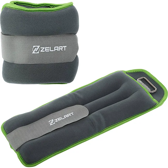 Утяжелители для ног и рук ZELART FI-5733-4 2x2кг (Серый-салатовый)