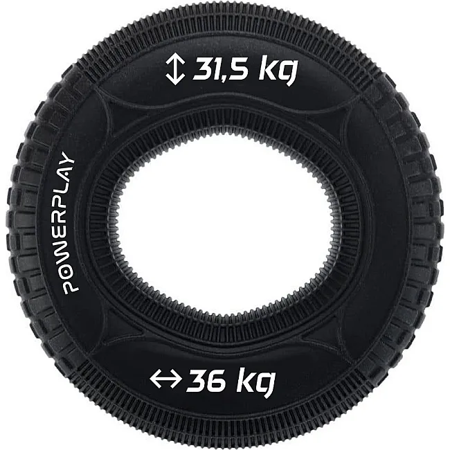 Кистьовий еспандер силіконовий POWERPLAY PP-4330 Hand Grip Loops Hard 31.5-36 кг. Чорний