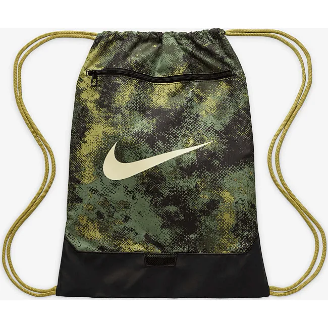 Рюкзак-мешок Nike NK BRSLA DRWSTG 9.5 CAMO AOP 18L хаки черный 36x51х5 см
