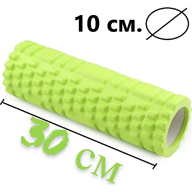 Набор для массажа и йоги PowerPlay PP_4097 (Ролик 30*10 + 2-я мячи) Green + резинка 5.5 кг.