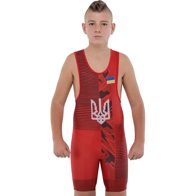 Трико для борьбы детское UKRAINE SP-SPORT JY-6604 128-162см (Красный)