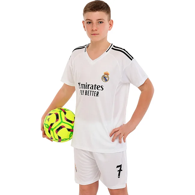 Футбольна форма дитяча із символікою клубу
 REAL MADRID VINI JR 7 домашня 2025 SP-SPORT

 CO-4635 20-30 (Білий)