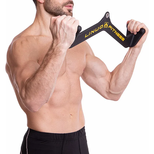 Рукоятка для тяги со средним хватом Mide Grip нескользящее покрытие LINUO FITNESS TA-3700-56 54см