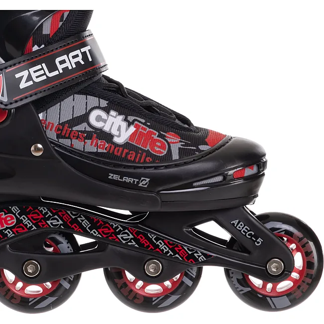 Ролики раздвижные
 детские ZELART

 Z-2923
 30-37 (Черный-красный)