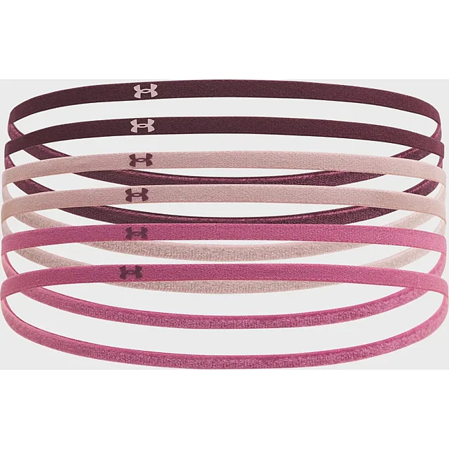 Повязка на голову женская UNDER ARMOUR W MINI ELASTIC 6PK розовый, пудровый, бордовый