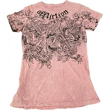 Футболка женская AFFLICTION Er Vneck Tee Silver