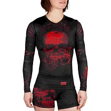 Рашгард жіночий VENUM Santa Muerte 3.0s Long Sleeves Black Red