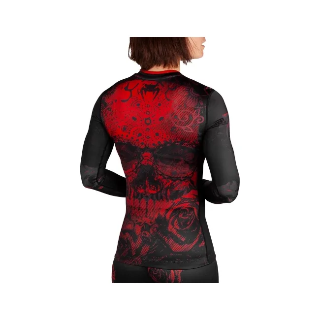 Рашгард жіночий VENUM Santa Muerte 3.0s Long Sleeves Black Red