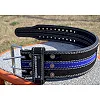 Пояс для пауэрлифтинга POWER SYSTEM PS-3800 кожаный Black/Blue Line