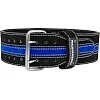 Пояс для пауэрлифтинга POWER SYSTEM PS-3800 кожаный Black/Blue Line