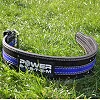 Пояс для пауэрлифтинга POWER SYSTEM PS-3800 кожаный Black/Blue Line