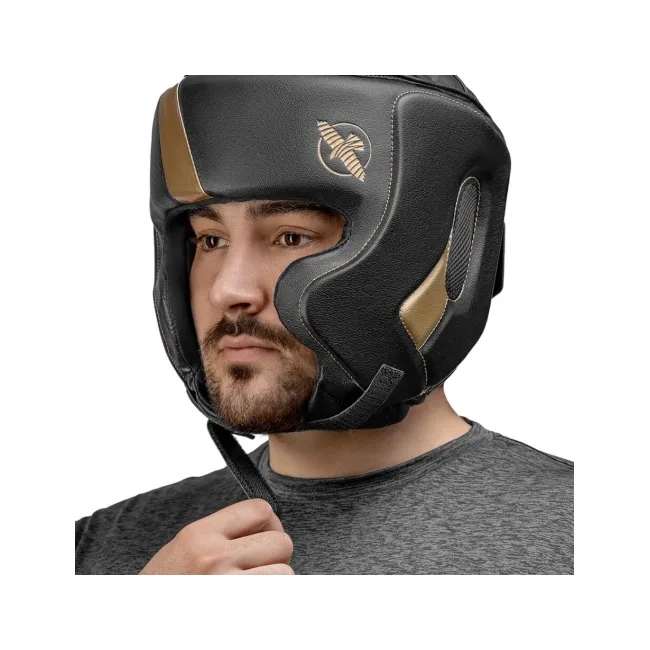 Шлем для бокса Hayabusa T3 Chinless Black Gold