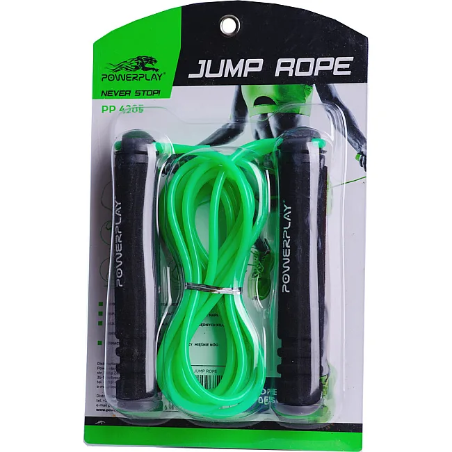 Скакалка POWERPLAY 4205 Classic Plus Зелена (2,7м)
