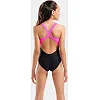 Купальник для девочек Arena LIT LOGO SWIMSUIT V BACK L черный, розовый (для детей)