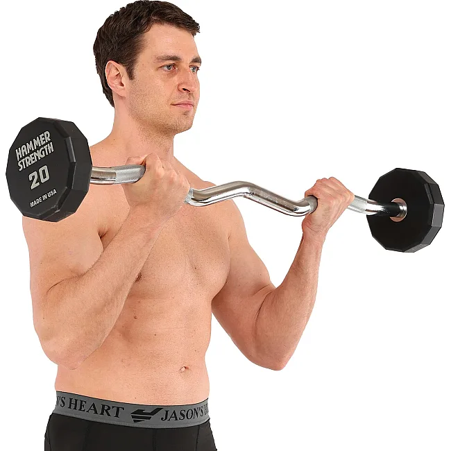 Штанга неразборная с фиксированным весом изогнутая PEV HAMMER STRENGHT TA-9978-20 (Черный)