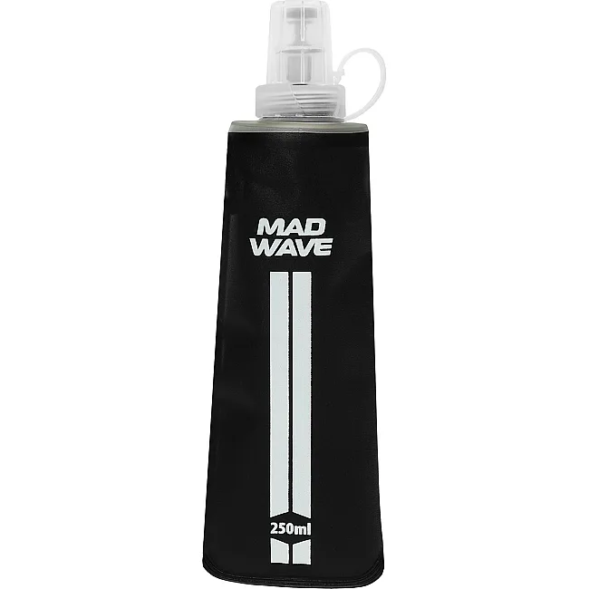 Спортивная бутылка для воды мягкая складная портативная MADWAVE M1393065 (Черный)
