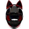 Шлем для мотоцикла интеграл Мото Кото с ушками NITRIN NEKO HNJ M-9412 (Черный-красный)