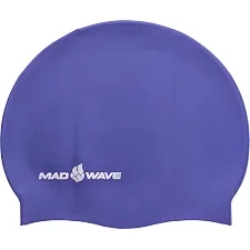 Шапочка для бассейна силиконовая для взрослых MADWAVE METAL M053505 (Темно-синий)