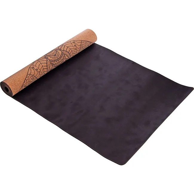 Коврик для йоги Пробковый каучуковый двухслойный Yoga mat RECORD
 FI-7156-5 183x61мx0.4cм с принтом Слон