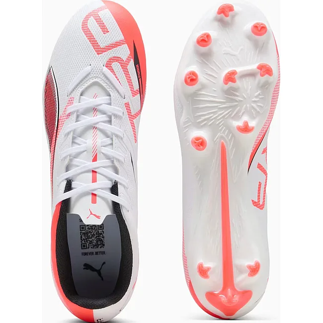 Бутси Puma ULTRA 5 PLAY FG/AG білий, помаранчевий
