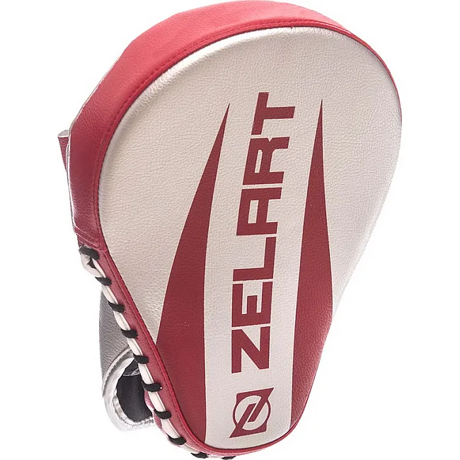 Лапа боксерская изогнутая тренировочная PU ZELART
 BO-1325 25x19x4см 2 штуки (Белый-черный-красный)