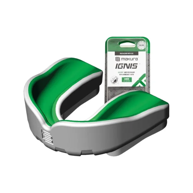 Капа для бокса MAKURA Ignis взрослая (возраст 11+) White/Green (art.6017514051)
