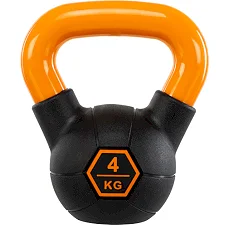Гиря тренировочная цельная с окрашенной ручкой LiveUp Urethane competition kettlebell UAZE5336-4 вес 4кг