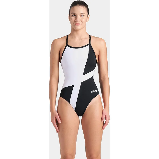 Купальник закрытый для женщин Arena DIAMOND SWIMSUIT LIGHTDROP BAC черный, белый