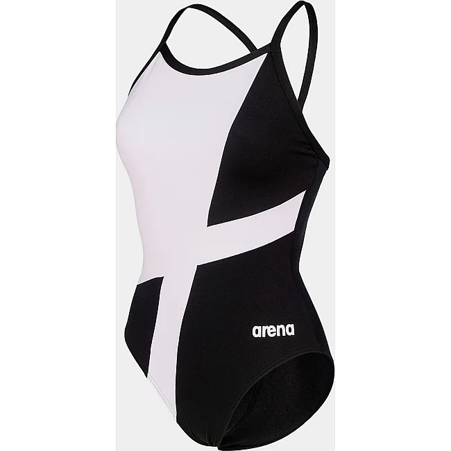 Купальник закрытый для женщин Arena DIAMOND SWIMSUIT LIGHTDROP BAC черный, белый