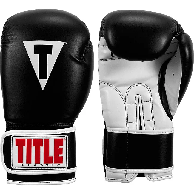 Боксерские перчатки TITLE Classic Pro Style 3.0 Black/White (капа в комплекте)