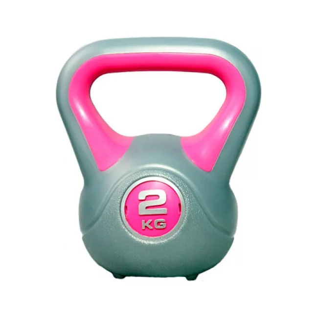 Гиря PLASTIC KETTEL BELL сірий/рожевий 2кг