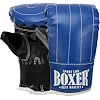 Перчатки снарядные-блинчики для бокса искусственная кожа BOXER 2015 (Синий-черный)