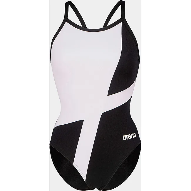 Купальник закрытый для женщин Arena DIAMOND SWIMSUIT LIGHTDROP BAC черный, белый