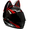 Шлем для мотоцикла интеграл Мото Кото с ушками NITRIN NEKO HNJ M-9412 (Черный-красный)