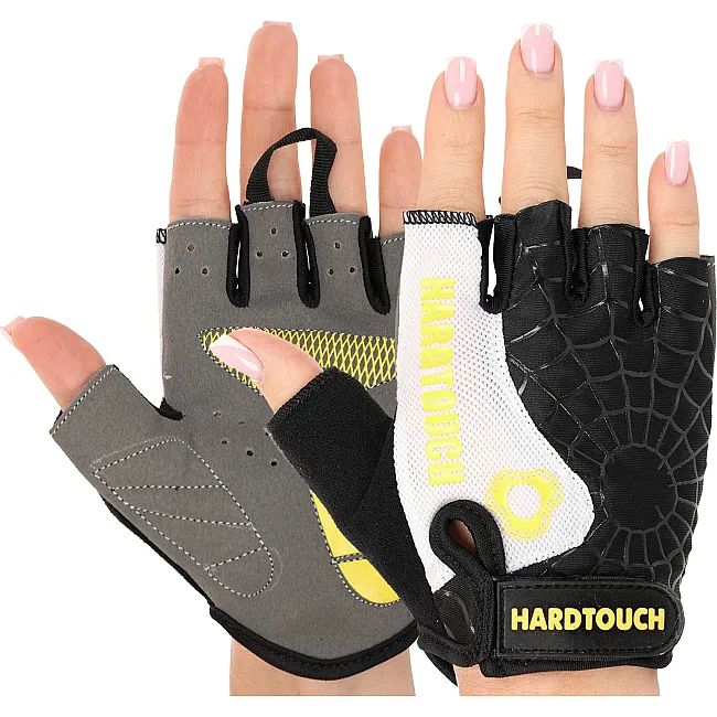 Тренировочные перчатки для фитнеса
 HARD TOUCH FG-9525 (Черный-желтый)