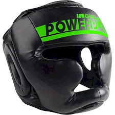 Боксерский шлем тренировочный PowerPlay 3048 Черно-Зеленый