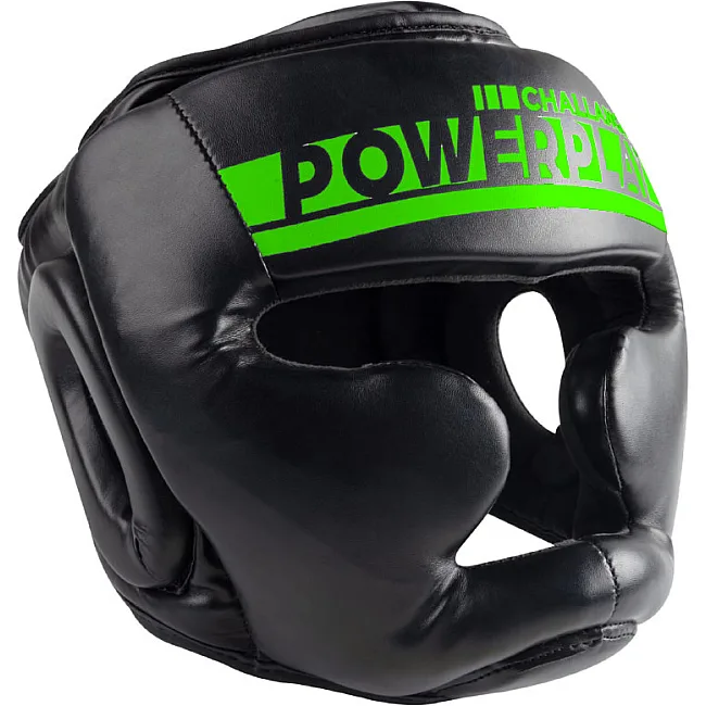 Боксерский шлем тренировочный PowerPlay 3048 Черно-Зеленый