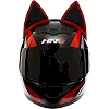 Шлем для мотоцикла интеграл Мото Кото с ушками NITRIN NEKO HNJ M-9412 (Черный-красный)