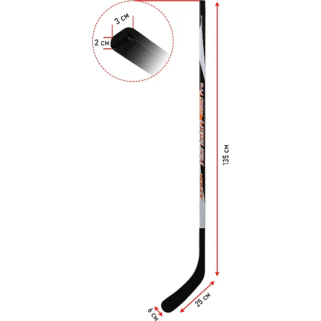 Хокейна ключка
 юніорська Junior загин L (лівий) SP-SPORT
 Junior SK-5014-L на 140 см
 см
-160 см
см