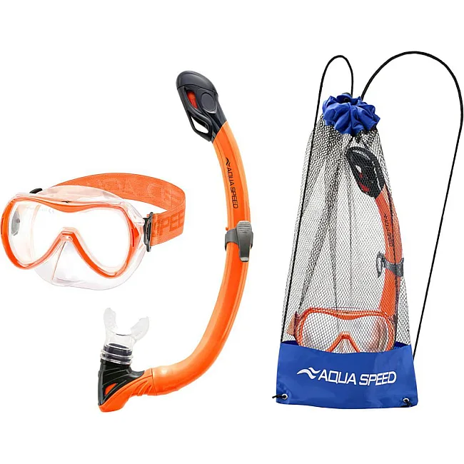 Набор маски и трубки Aqua Speed ALIZE FS + SAMOS 61090 оранжевый OSFM