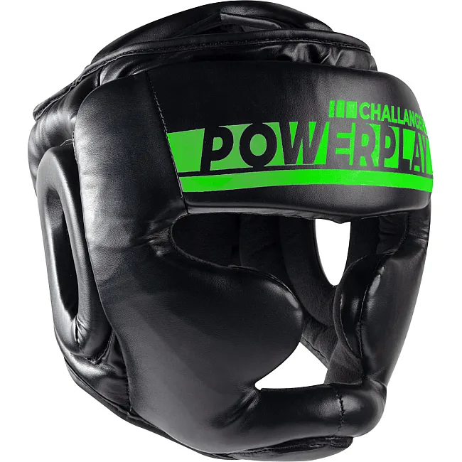 Боксерский шлем тренировочный PowerPlay 3048 Черно-Зеленый