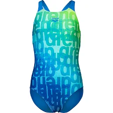 Купальник для девочек Arena MULTI COLOURS SWIMSUIT V BACK синий, мультиколор