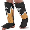 Защитные накладки на ноги Муай Тай, ММА, Кикбоксинг кожаная FAIRTEX BO-9486 (Черный-желтый)