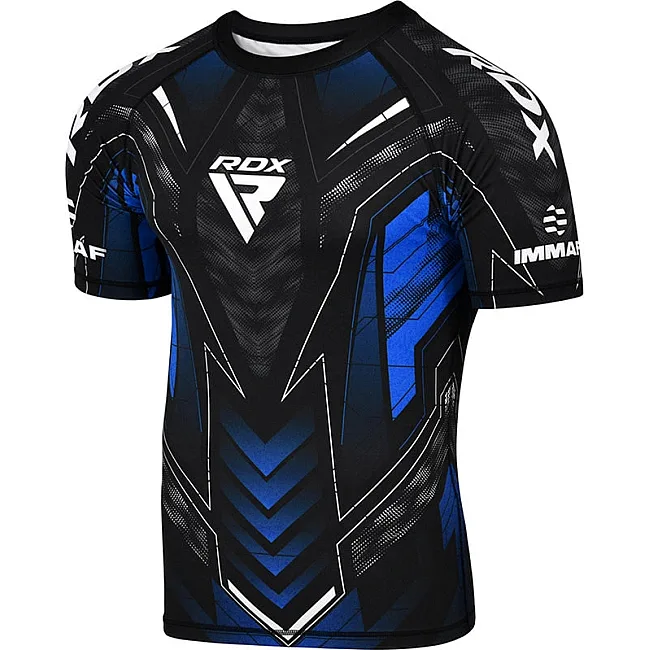 Футболка компрессионная RDX IMMAF Approved Half Sleeves Blue