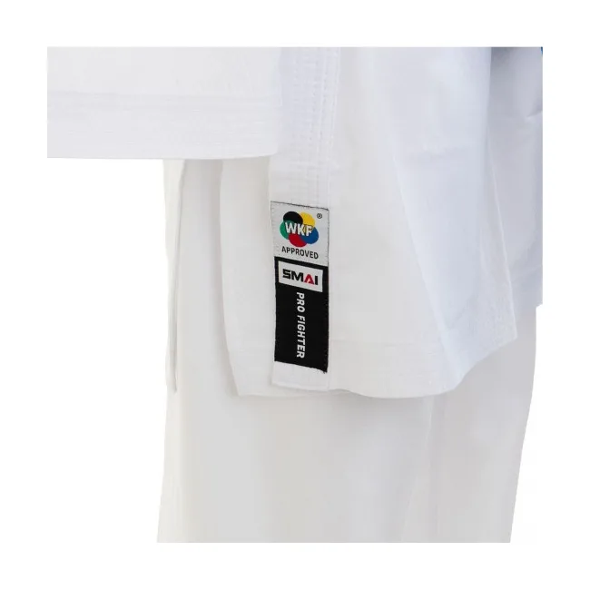 Комплект кимоно (2 куртки и 1 штаны) SMAI Pro Fighter Kumite WKF Approved (белый) AS-054PACK
