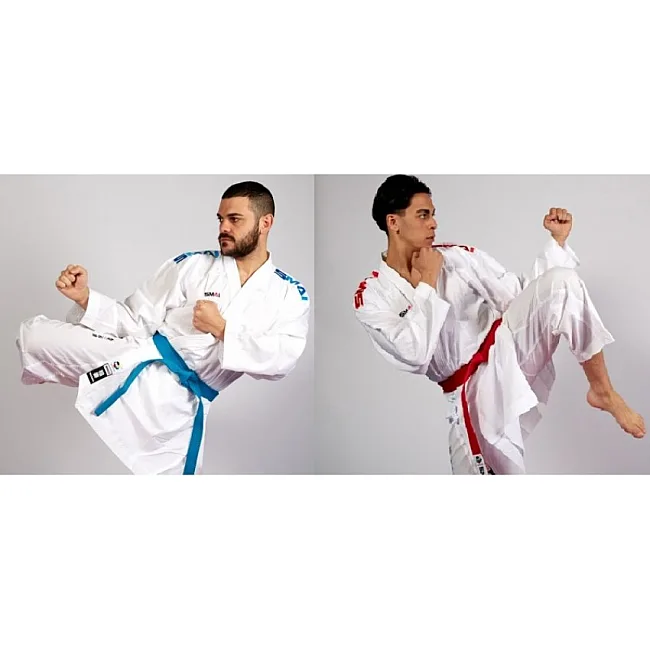 Комплект кимоно (2 куртки и 1 штаны) SMAI Pro Fighter Kumite WKF Approved (белый) AS-054PACK